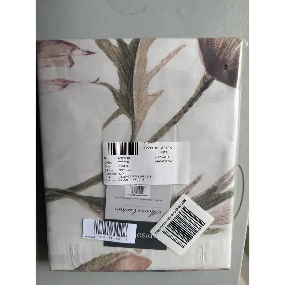 Madison Park Floral Shower curtain 72x72 Neutral Botanical. New